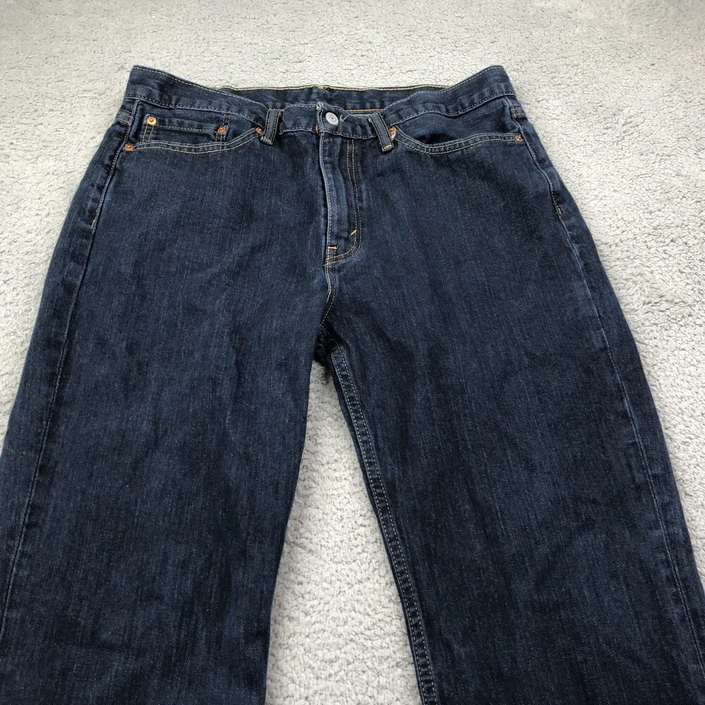 Levis 514 Jeans Mens 36x32 Blue Dark Wash Regular Straight Denim Pants Casual